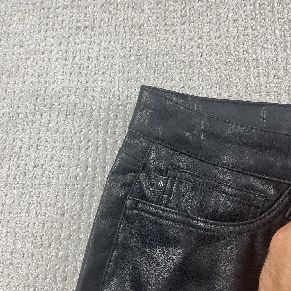 Judy Blue Faux Leather Straight Pants Size 16W Black Tummy Control JB88755 NEW - Picture 5 of 10